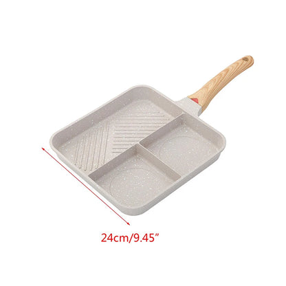 Frying Pan Partition Frying Pan3 In1 Breakfast Frying Pan Multifunctional Non-Stick