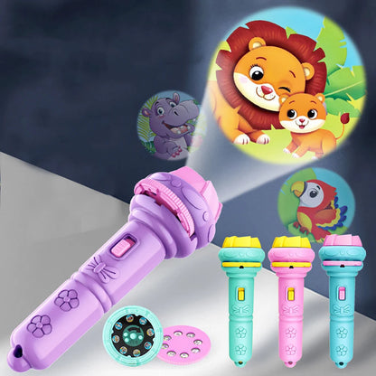 Cute Cartoon Creativity Toy Torch Lamp Flashlight Projector Toy