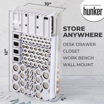 The Battery Organizer and Tester with Cover Battery Storage Organizer