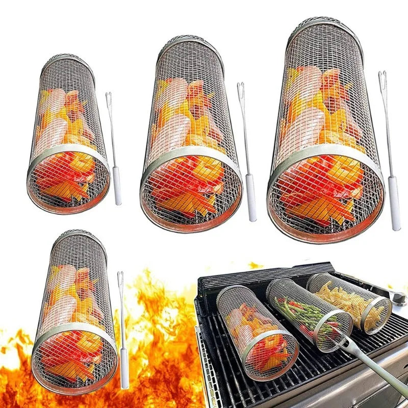 Stainless Steel Rolling Barbecue Cage