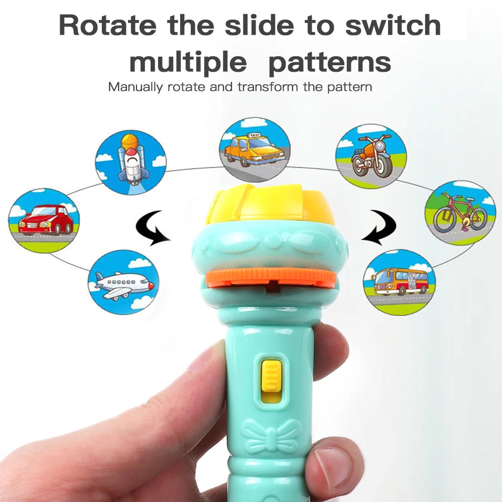 Cute Cartoon Creativity Toy Torch Lamp Flashlight Projector Toy