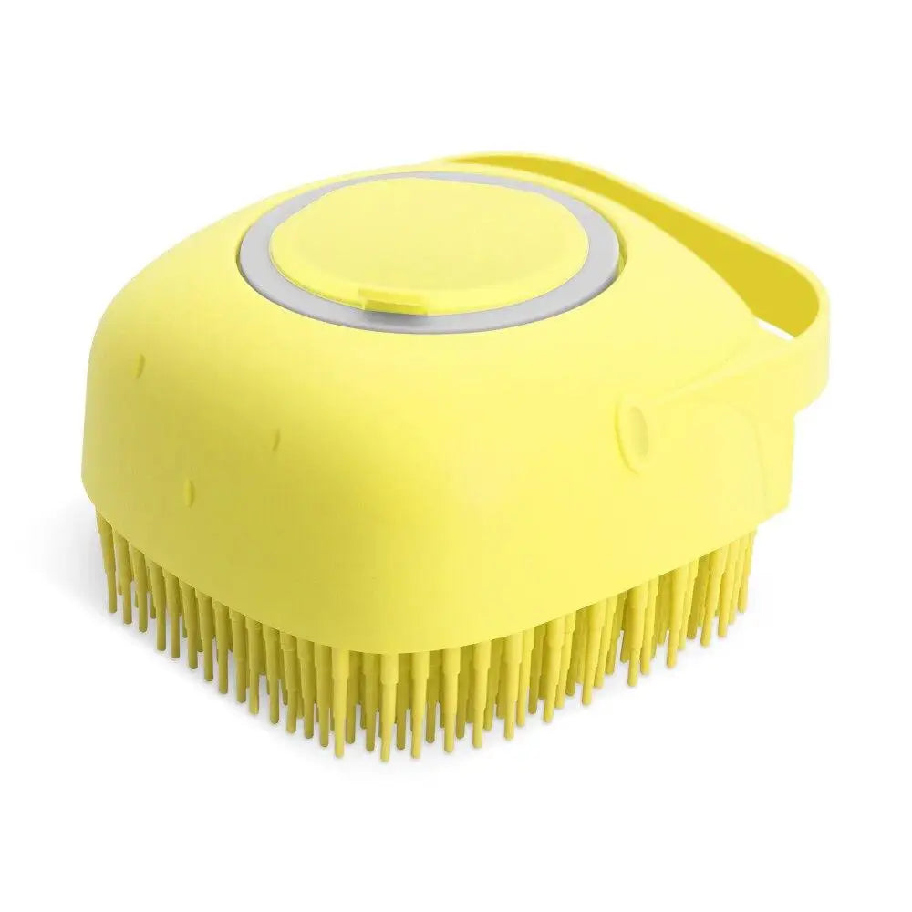 Pet Dog Cat Shampoo Brush 2.7oz 80ml Cat Massage Comb Grooming Scrubber  for Bathing Short Hair Soft Silicone Rubber