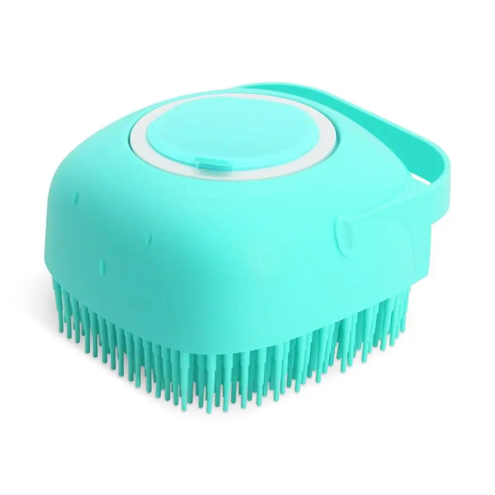 Pet Dog Cat Shampoo Brush 2.7oz 80ml Cat Massage Comb Grooming Scrubber  for Bathing Short Hair Soft Silicone Rubber