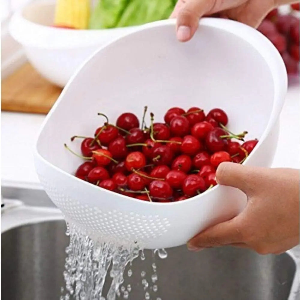 Plastic Colander Kitchen Drain Basket with Handles