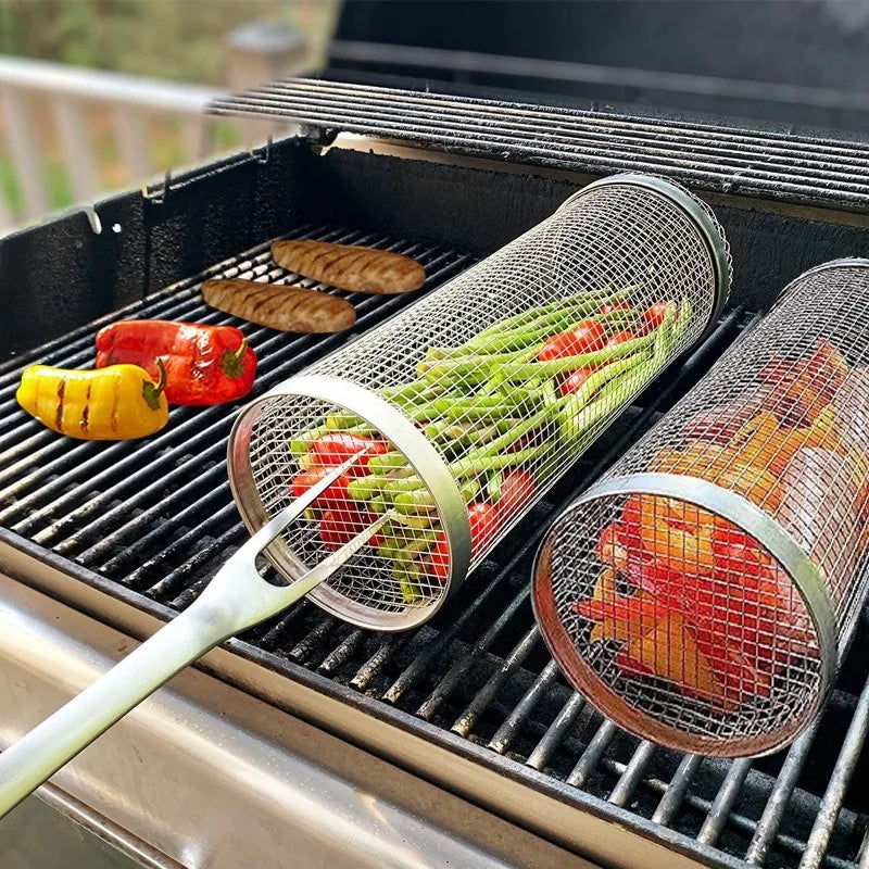 Stainless Steel Rolling Barbecue Cage