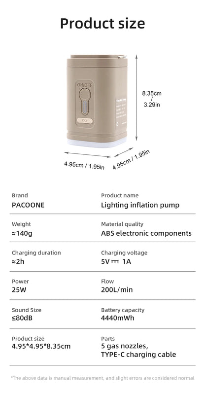 Wireless Inflation Pump Portable Outdoor Mini Air Compressor