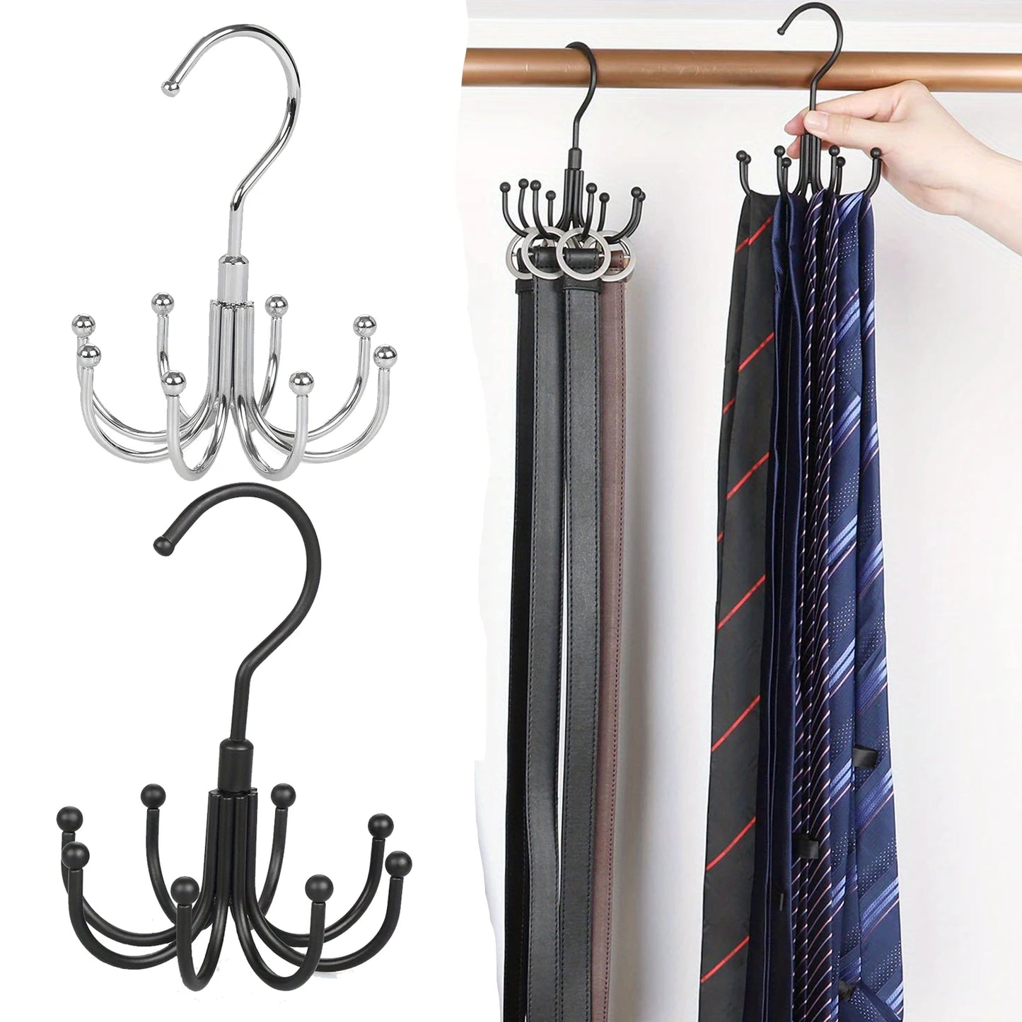 360° Rotatable Hanger With 8 Hooks Space