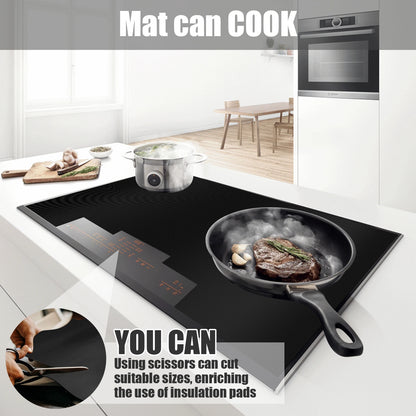 Induction Cooker Cover Silicone Mat Large Nonstick Electric Stove Cover Mat Anti-slip Anti-fouling and Anti-oil Protective Pad