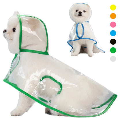 Transparent Plastic Puppy Rain Poncho Rainwear