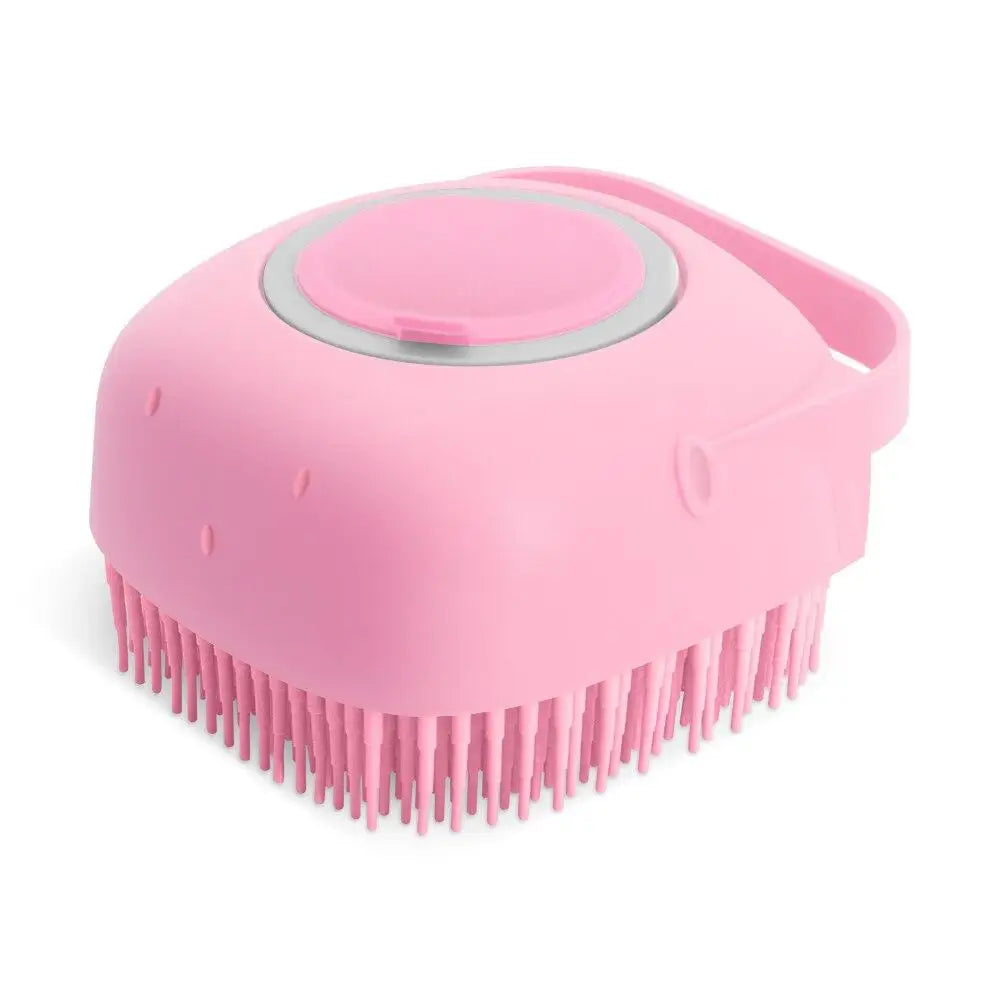 Pet Dog Cat Shampoo Brush 2.7oz 80ml Cat Massage Comb Grooming Scrubber  for Bathing Short Hair Soft Silicone Rubber