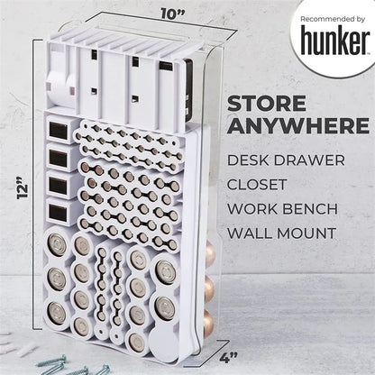 The Battery Organizer and Tester with Cover Battery Storage Organizer