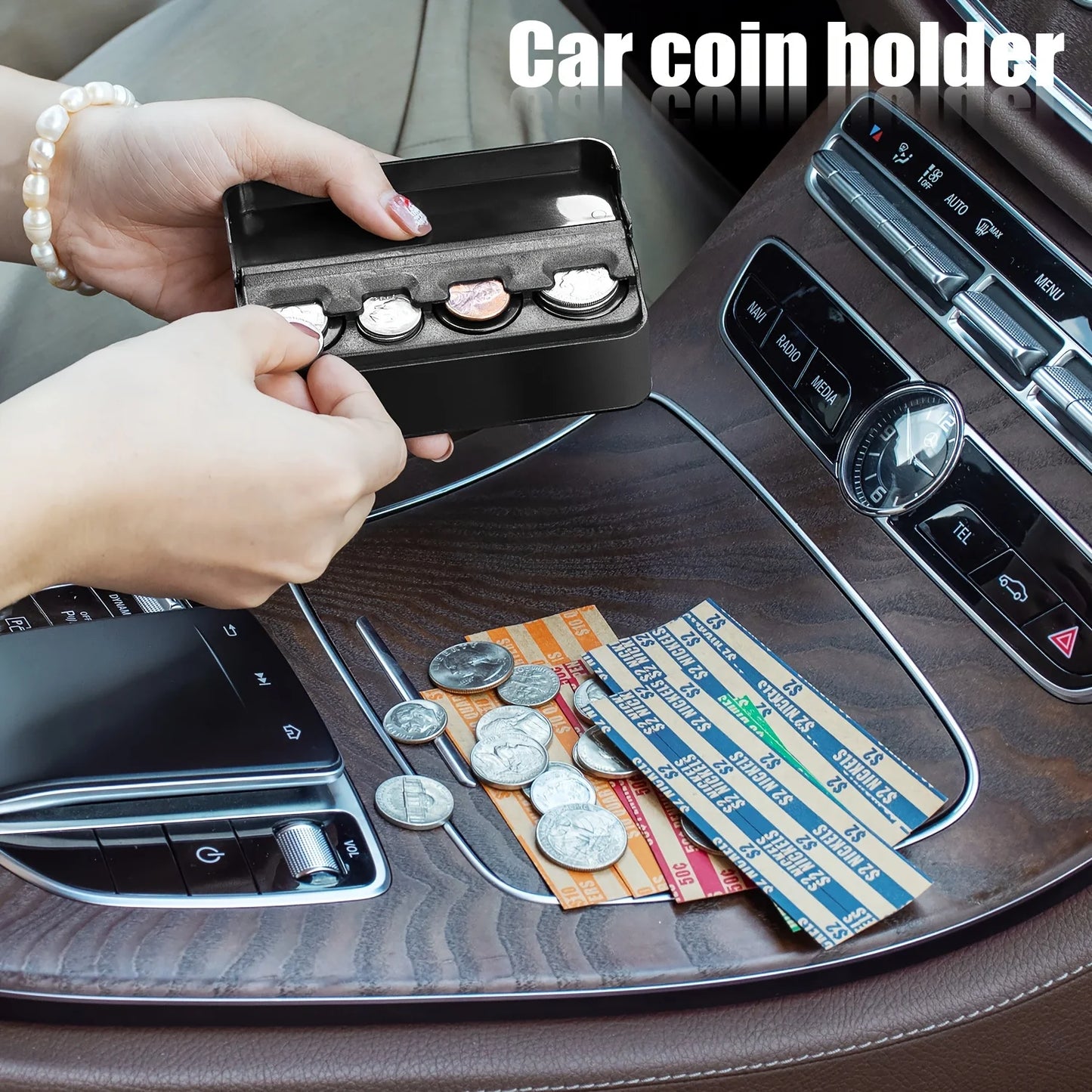 Car Change Organizer Holder Money Dispenser