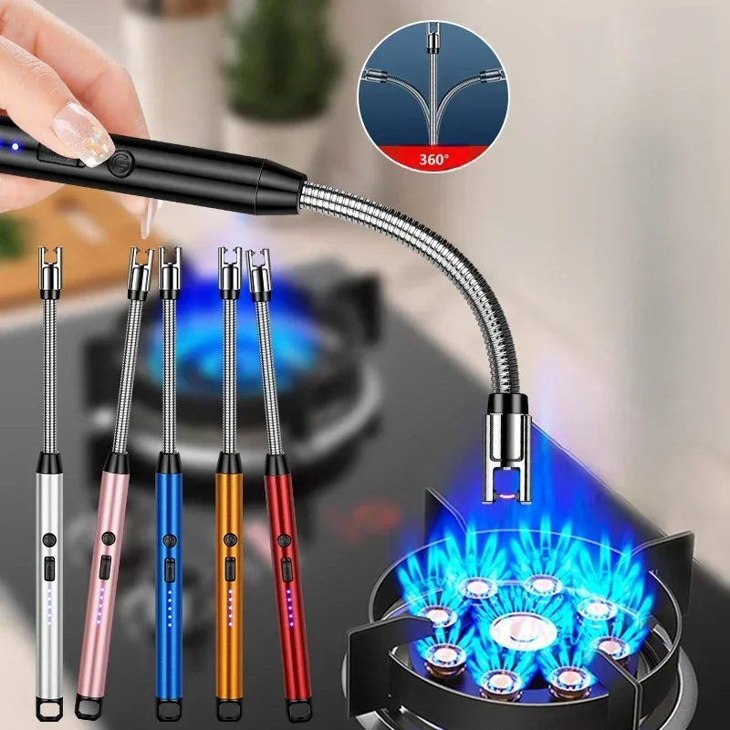 360° Use Long Hose Electric USB Arc Lighter Home Candle Kitchen Gas