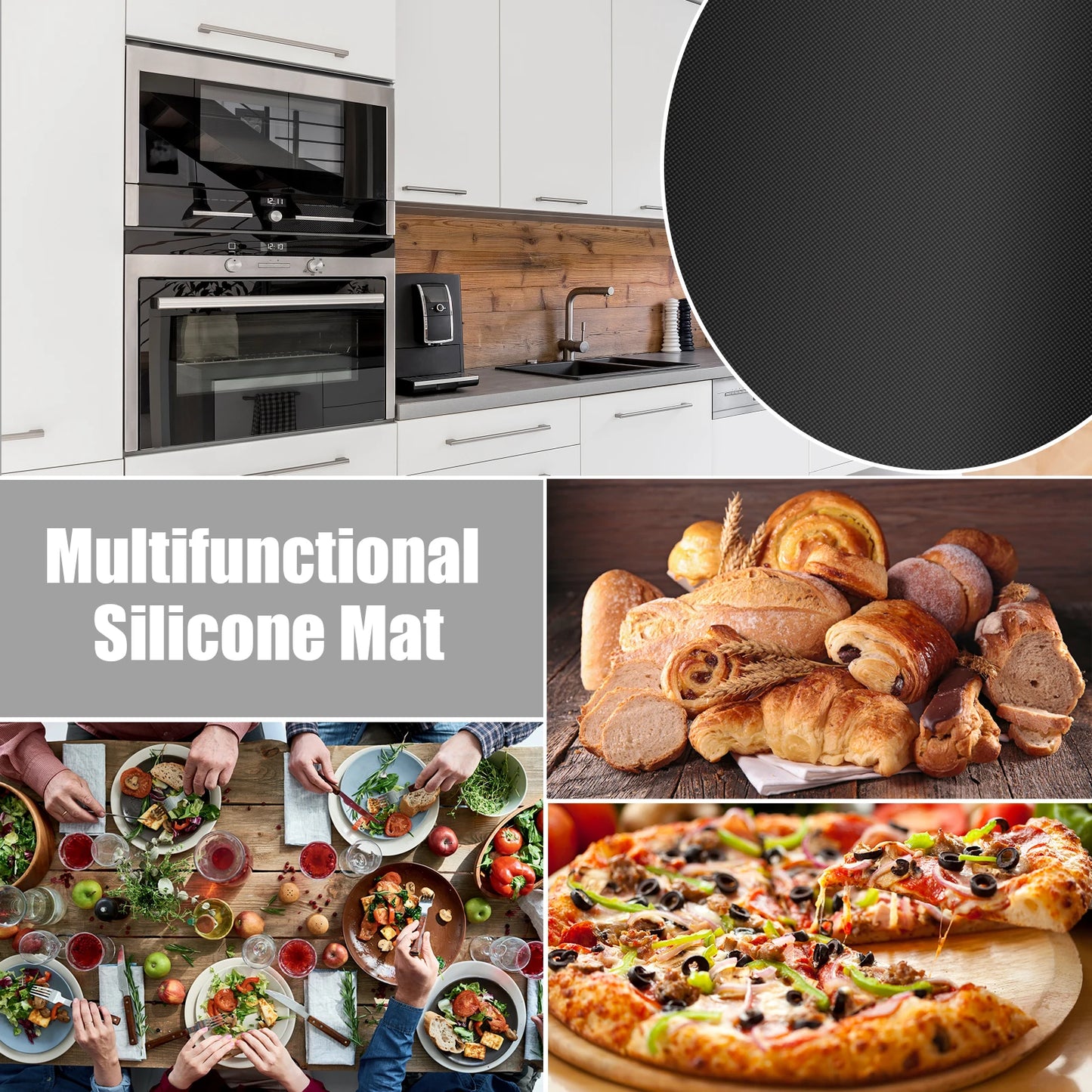 Induction Cooker Cover Silicone Mat Large Nonstick Electric Stove Cover Mat Anti-slip Anti-fouling and Anti-oil Protective Pad