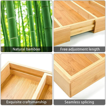 Bamboo Expandable Drawer Kitchen Organizer for Spoons Forks Knives cutleries