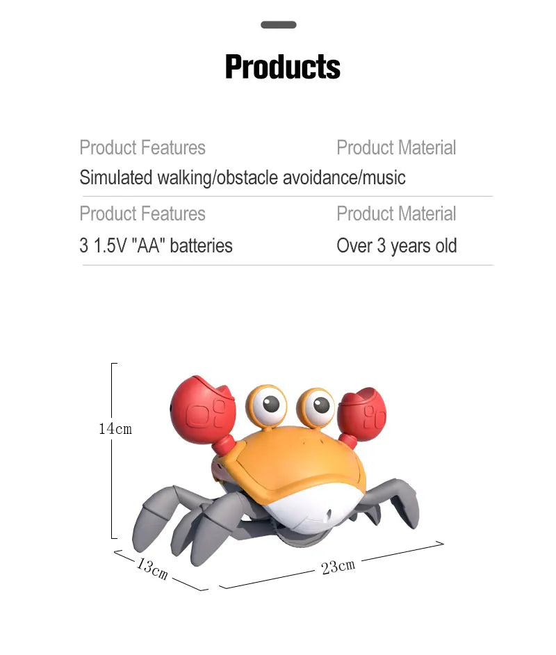 Dancing Crab Toy for Babies Crawling